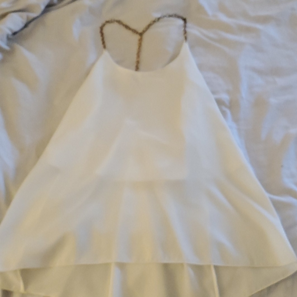 Silky white tanks dress top
